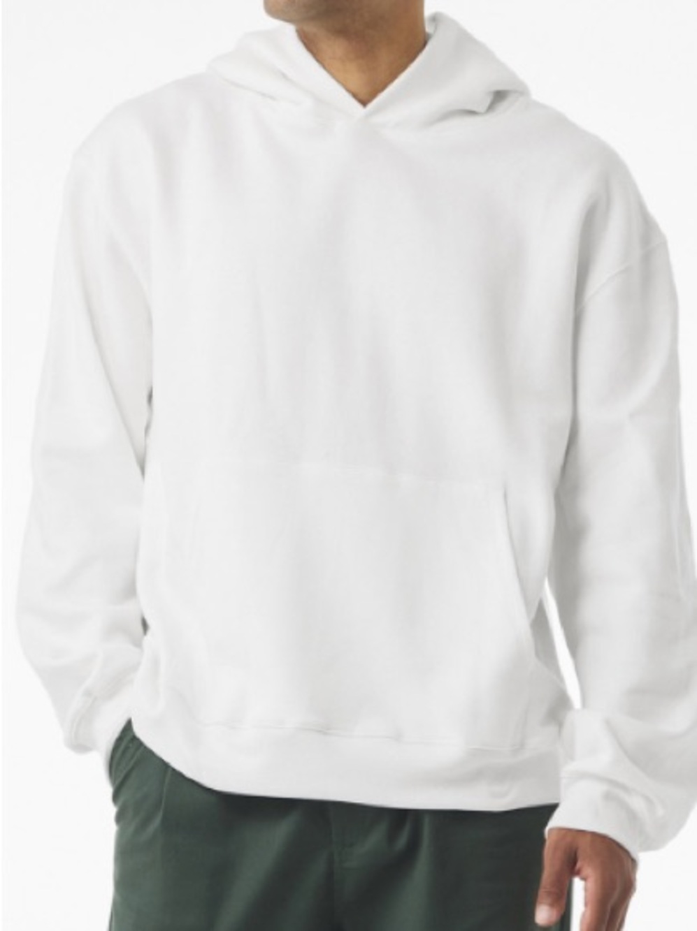 Bella Canvas White Sponge Fleece Crewneck Sweatshirt Hoodie - Size M (NWOT)